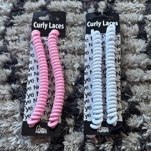 Curly Laces in Pink and White